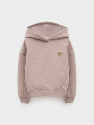 Худи для девочки, артикул: КР 302811, цвет: кофейный - 2 фото