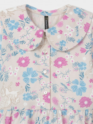 Платье для девочки, артикул: КР 5971, цвет: светло-бежевый - 2 фото