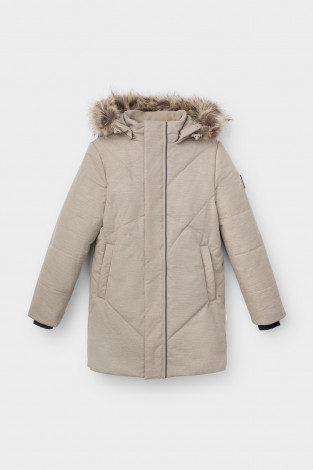 Пальто, плащи для мальчика, артикул: ВК 36098/1 ГР, цвет: кофейный - 2 фото