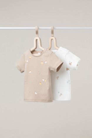 Футболка для новорожденных, артикул: К 301156-2уп, цвет: бежевый - 2 фото