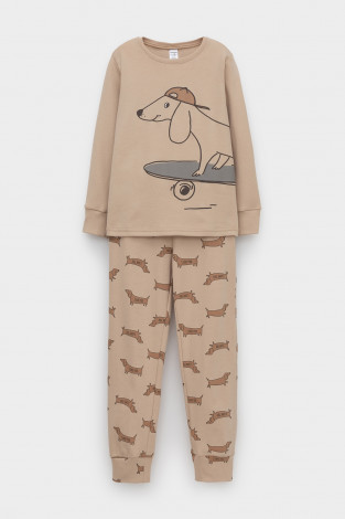 Пижама для мальчика, артикул: К 1541, цвет: бежевый - 2 фото
