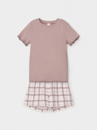 Пижама для девочки, артикул: К 1645, цвет: кофейный - 2 фото