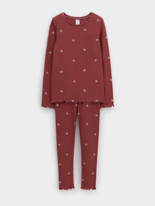 Пижама для девочки, артикул: К 1618, цвет: коричневый - 2 фото