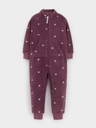 Комбинезон для девочки, артикул: ФЛ 60005/н/7 ГР, цвет: бордовый - 2 фото