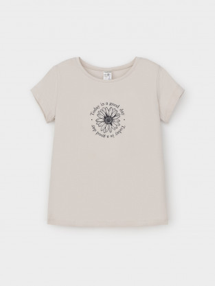 Футболка для девочки, артикул: КП 302763, цвет: бежевый - 2 фото