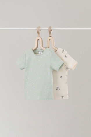 Футболка для новорожденных, артикул: К 301156-2уп, цвет: бежевый - 2 фото