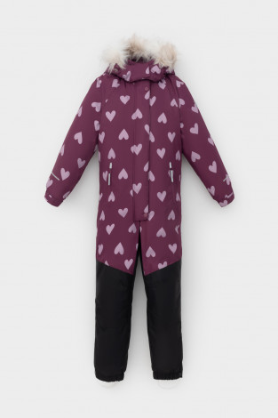 Комбинезоны утепленные для девочки, артикул: ВК 60120/н/2 ГР, цвет: бордовый - 2 фото