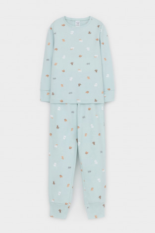 Пижама для девочки, артикул: К 1552, цвет: голубой - 2 фото