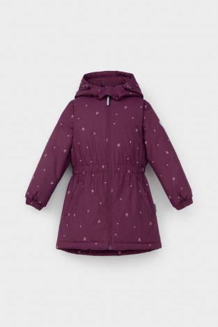 Куртка для девочки, артикул: ВК 38098/н/7 ГР, цвет: бордовый - 2 фото