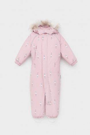 Комбинезоны утепленные для девочки, артикул: ВК 60105/н/8 ГР, цвет: розовый - 2 фото