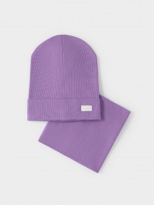 Шапка для девочки, артикул: К 8149, цвет: фиолетовый - 2 фото