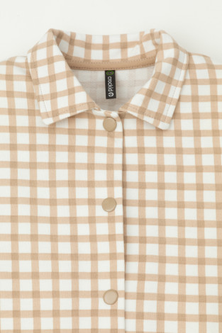 Рубашка для девочки, артикул: КР 302559-1, цвет: бежевый - 2 фото