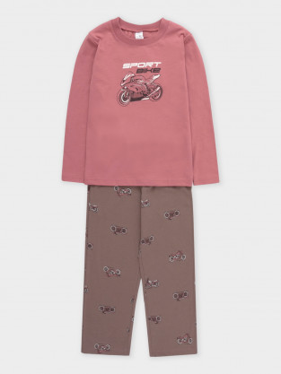 Пижама для мальчика, артикул: К 1600, цвет: коричневый - 2 фото