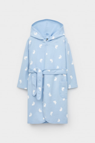 Халат для девочки, артикул: К 5763, цвет: светло-голубой - 2 фото