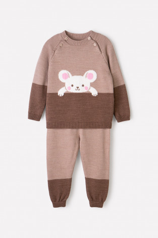 Комплект для девочки, артикул: К 863/ш, цвет: бежевый - 2 фото