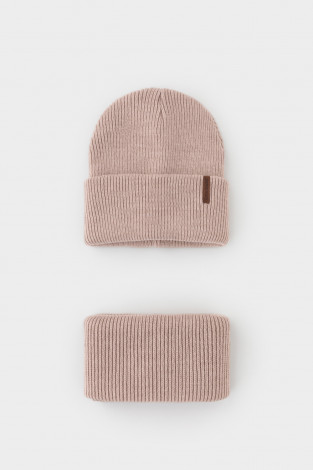 Комплект вязаный для девочки, артикул: КВ 22016/ш, цвет: бежевый - 2 фото