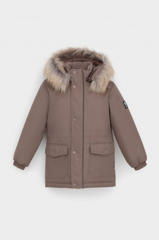 Пальто, плащи для мальчика, артикул: ВК 36096/7 УЗГ (104-122), цвет: кофейный - 2 фото