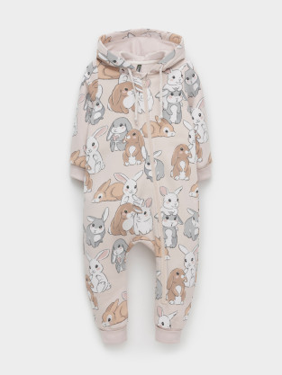 Комбинезон для девочки, артикул: КР 6555, цвет: бежевый - 2 фото