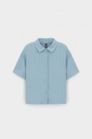 Рубашка для девочки, артикул: КР 302718-1, цвет: синий - 2 фото