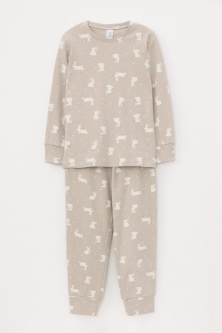 Пижама для девочки, артикул: К 1552, цвет: бежевый - 2 фото