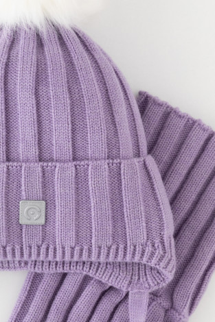 Комплект вязаный для девочки, артикул: КВ 22017/ш, цвет: фиолетовый - 2 фото