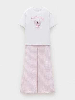 Пижама для девочки, артикул: МП 1666, цвет: белый - 2 фото