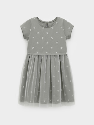 Платье для девочки, артикул: КР 5961, цвет: хаки - 2 фото