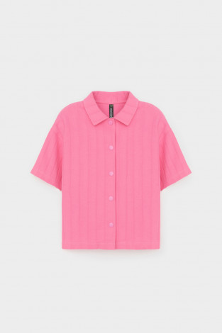 Рубашка для девочки, артикул: КР 302718, цвет: ярко-розовый - 2 фото