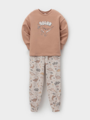 Пижама для мальчика, артикул: К 1567, цвет: коричневый - 2 фото