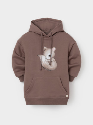 Худи для девочки, артикул: КР 302165, цвет: кофейный - 2 фото