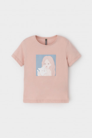 Футболка для девочки, артикул: КР 302726-1, цвет: розовый - 2 фото