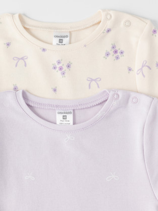 Футболка для новорожденных, артикул: К 301156-2уп, цвет: фиолетовый - 2 фото