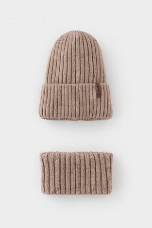 Комплекты вязаные, артикул: КВ 22015/ш, цвет: бежевый - 2 фото