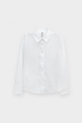 Блузка для девочки, артикул: ТК 39030, цвет: белый - 2 фото