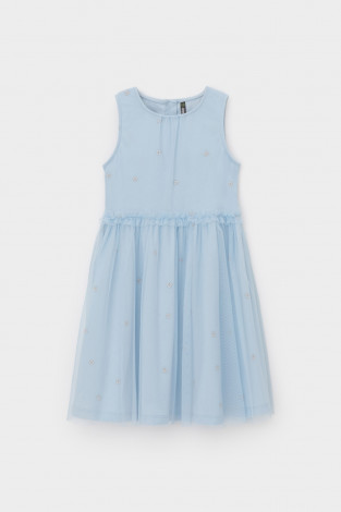 Платье для девочки, артикул: КР 5734, цвет: голубой - 2 фото