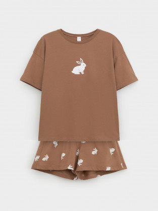 Пижама для девочки, артикул: МП 1658, цвет: кофейный - 2 фото
