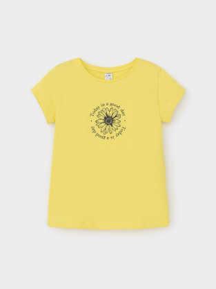 Футболка для девочки, артикул: КП 302763, цвет: ярко-желтый - 2 фото