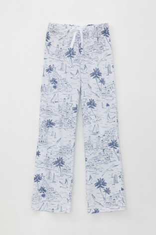 Брюки для дома для мам, артикул: Е 40043, цвет: белый - 2 фото