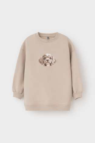 Свитшоты для девочки, артикул: КР 302552, цвет: бежевый - 2 фото