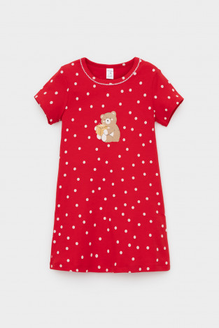Ночная сорочка для девочки, артикул: К 1155, цвет: красный - 2 фото