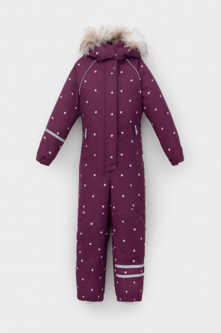 Комбинезоны утепленные для девочки, артикул: ВК 60121/н/1 ГР, цвет: бордовый - 2 фото