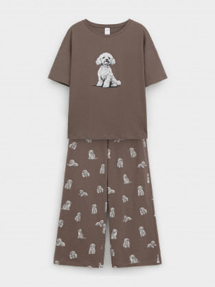 Пижама для девочки, артикул: МП 1657-1, цвет: коричневый - 2 фото