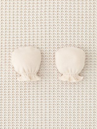 Рукавички для новорожденных, артикул: К 8506, цвет: сахар - 2 фото