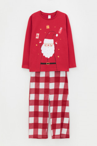 Пижама для девочки, артикул: К 1619, цвет: красный - 2 фото