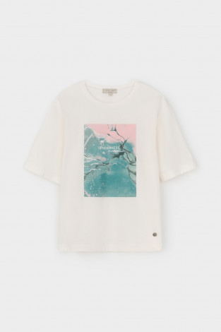 Футболки женские для мам, артикул: ЕВТ 3274, цвет: бежевый - 2 фото