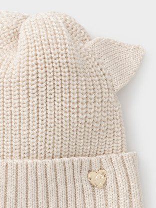 Шапка для девочки, артикул: КВ 20440, цвет: бежевый - 2 фото