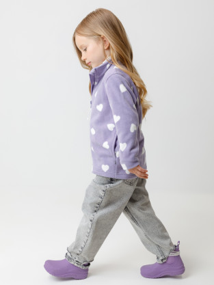 Куртка для девочки, артикул: ФЛ 34025-1/н/41 ГР, цвет: фиолетовый - 2 фото