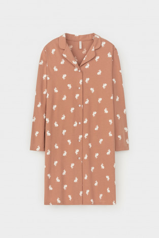 Халаты женские для мам, артикул: Е 50025, цвет: кофейный - 2 фото