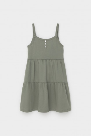 Сарафан для девочки, артикул: КР 5799, цвет: зеленый - 2 фото