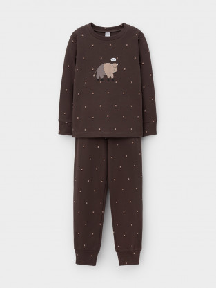 Пижама для мальчика, артикул: К 1621, цвет: коричневый - 2 фото